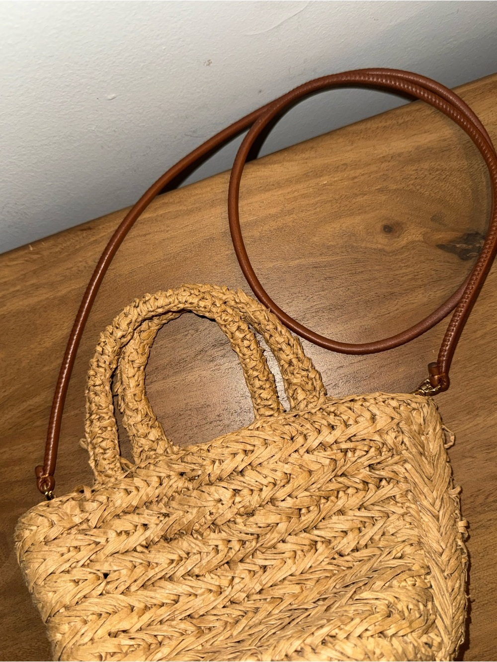 J. Crew Woven Straw Mini Crossbody Bag
